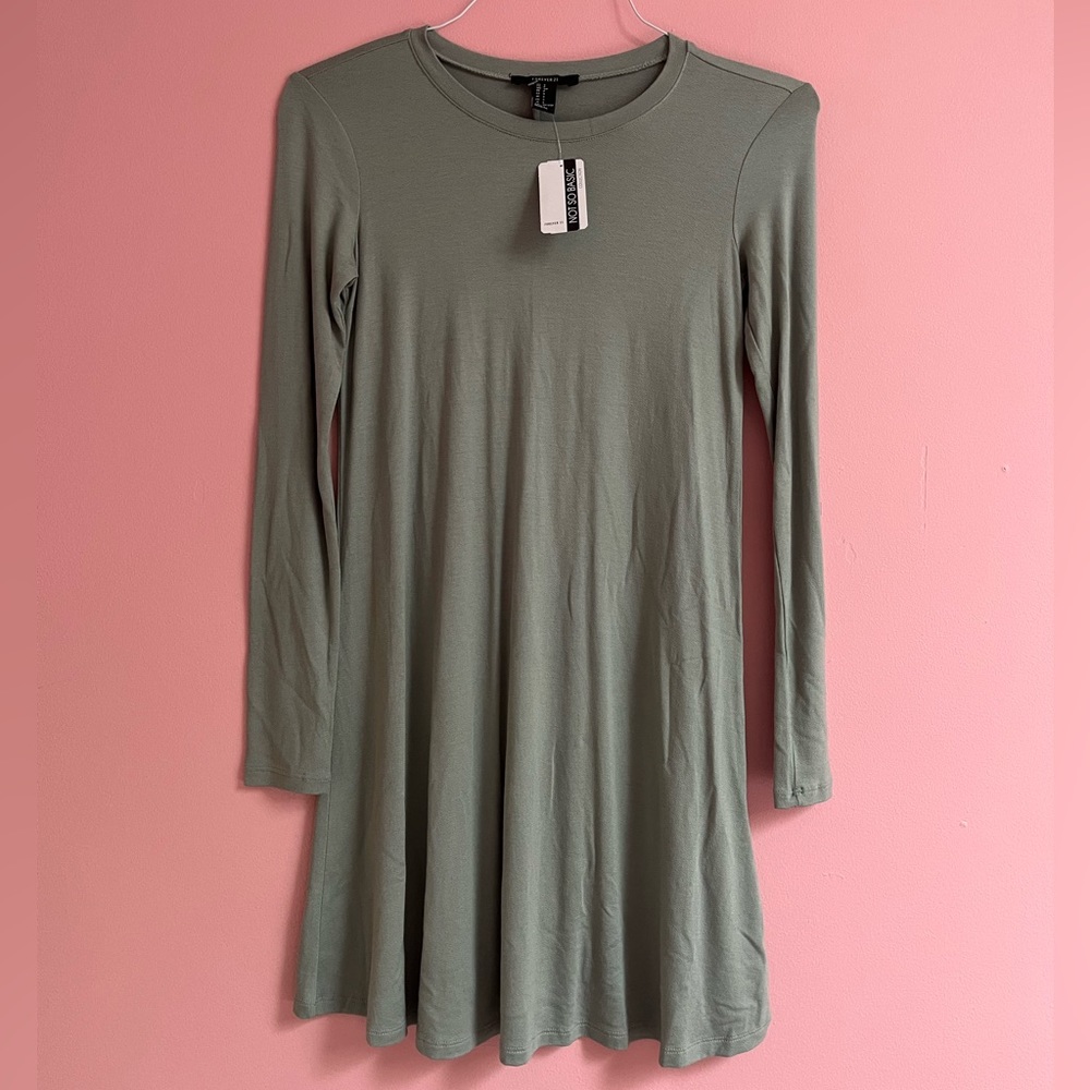 Forever 21 Long Sleeve Sage Dress